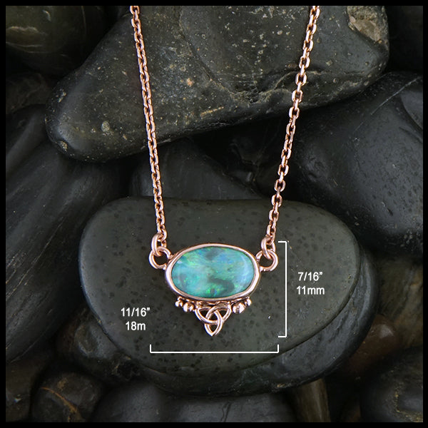 11/16 by 7/16 inches black opal choker necklace in rose gold