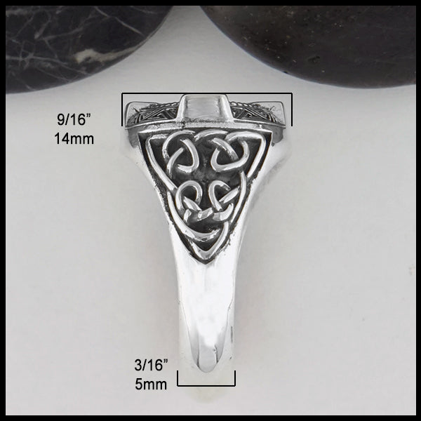 9/16 inch by 3/16 inch Grand Ornate Cross Ring