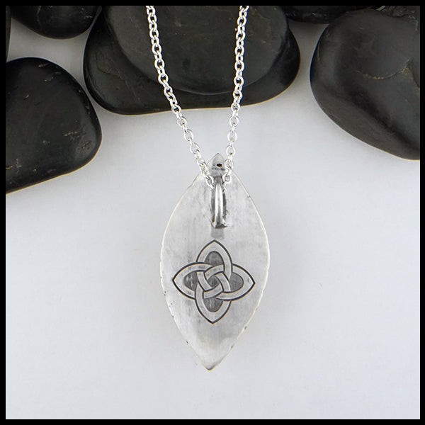 back view of custom mookaite pendant