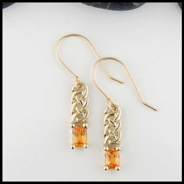 Profile view Josephine's Knot Drop Earrings in Gold