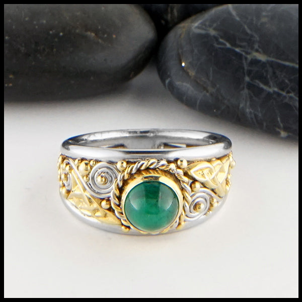 custom emerald cabochon ring