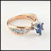 Profile view Montana Sapphire and Trinity Knot Ring 