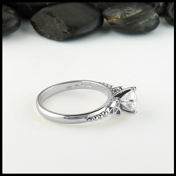 Profile view of Celtic Trinity knot cathedral ring