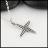 Profile view small St. Brigid's Cross in Sterling Silver