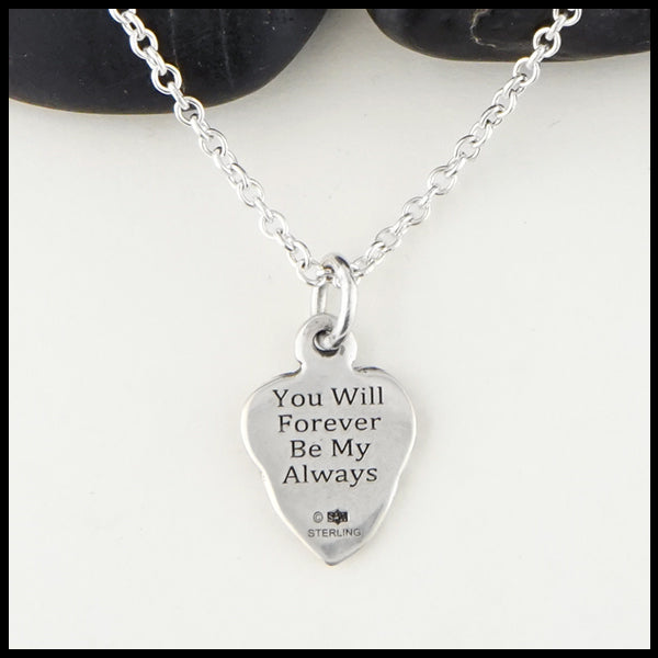 "You will forever be my always." Personalized Maggie's Heart Pendant