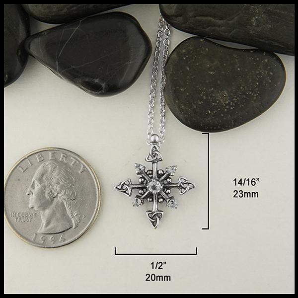 Dimension of trinity snowflake 23mm by 20mm