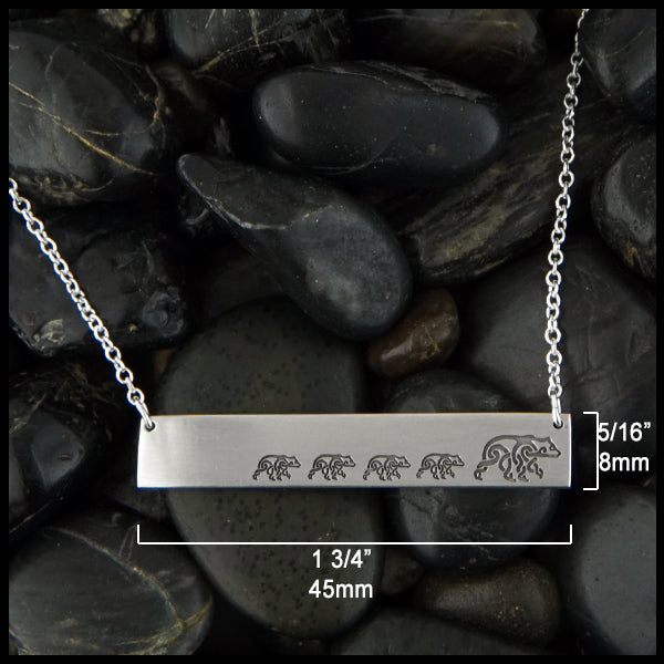 1 3/4 inch by 5/16 inch Personalized Mama Bear Necklace