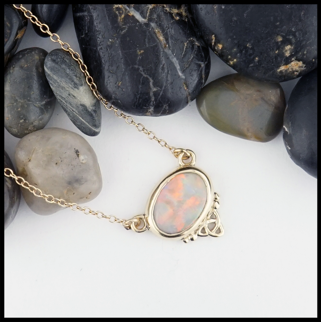 Gold Trinity Opal Necklace