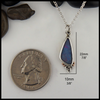 Grey Opal Asymmetrical pendant measures 7/8" by 3/8".