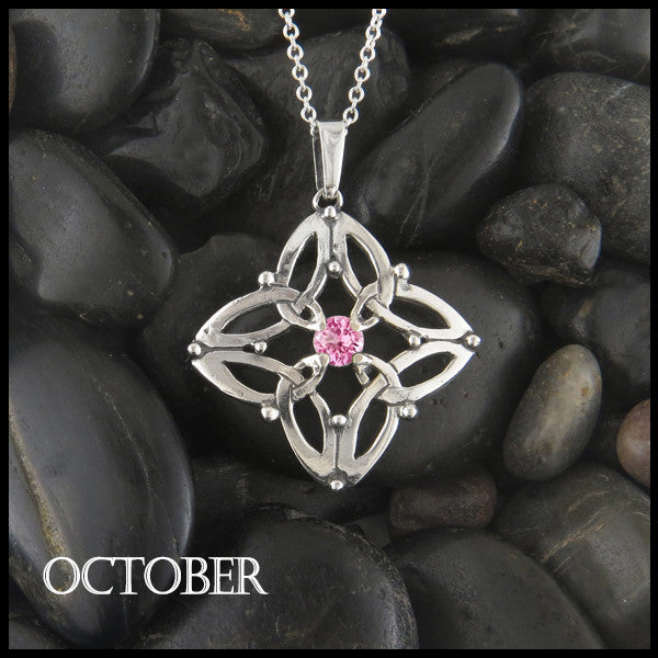 October Birthstone Celtic Trinity Star Pendant