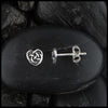 Celtic Robin's Heart Post Earrings in Sterling Silver