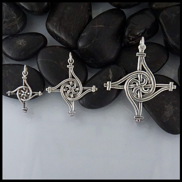 St Brigid Spiral Cross by Walkers Celtic Jewelry