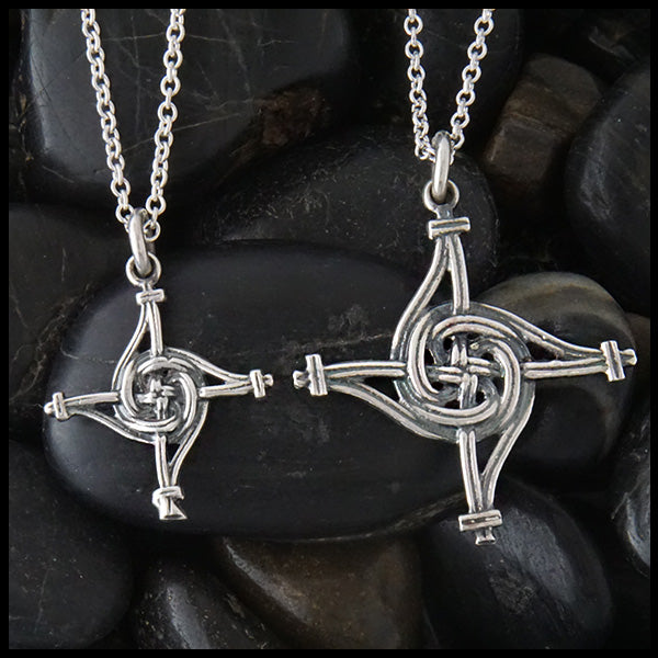 St Brigid Spiral Cross in Sterling Silver