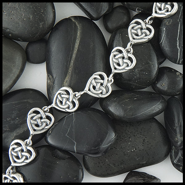 Sterling silver heart link bracelet