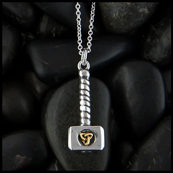Celtic Hammer gold Trinity on Chain