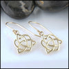 14k Gold Trinity Heart Drop Earrings