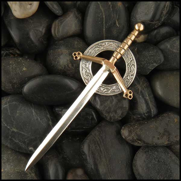 Sword Kilt Pin in Bronze and Sterling Silver, Sterling Silver, Bronze, Sword Kilt Pin, JM2, John McHenry,  Hilt
