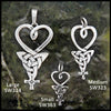 Heart, Triquetra, and Celtic Cross pendant in Sterling Silver