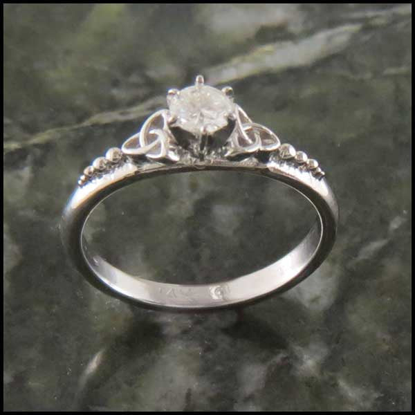 Simple Triquetra Engagement Ring Solitaire with Diamond