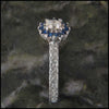 Josephine's Knot, Lover's Knot Sapphire and Diamond Halo Celtic Solitaite