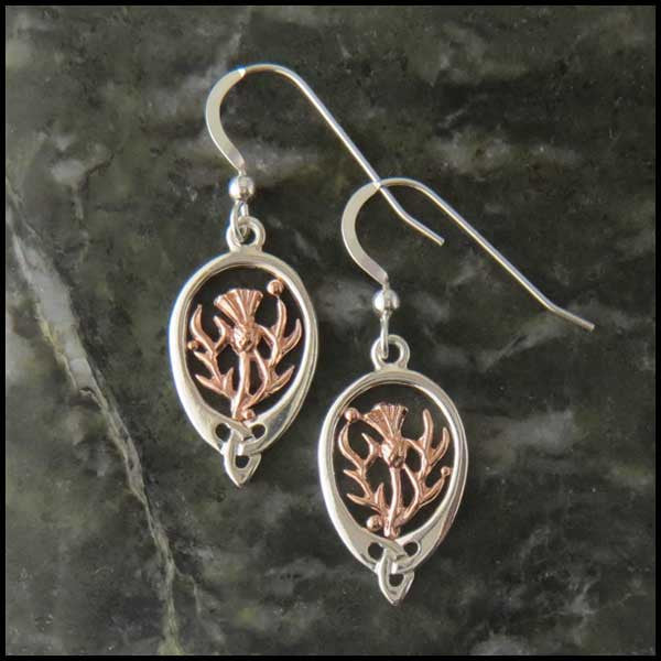 Celtic Knot drop Thistle earrings
