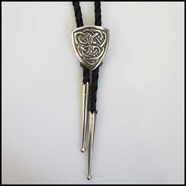 brushed leather bolo tie