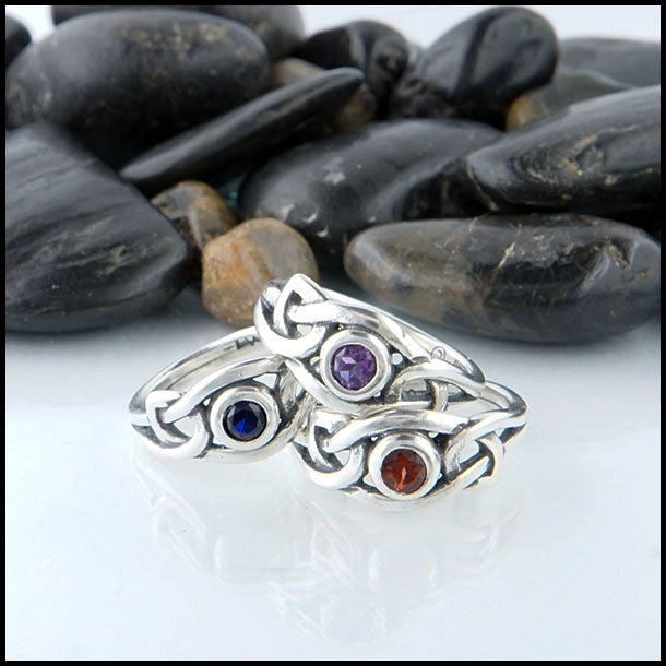 Fiona Knot Ring in Amethyst, Garnet, or Sapphire