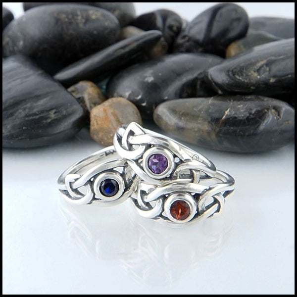 Fiona Knot Ring in Amethyst, Garnet, or Sapphire