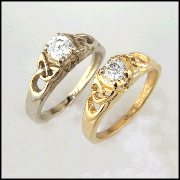 Cathedral Triquetra Diamond Celtic Engagement Ring