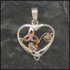 Celtic Heart pendants in Sterling Silver and Gold