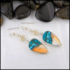 Shoreline Drop Earrings in silver and gold