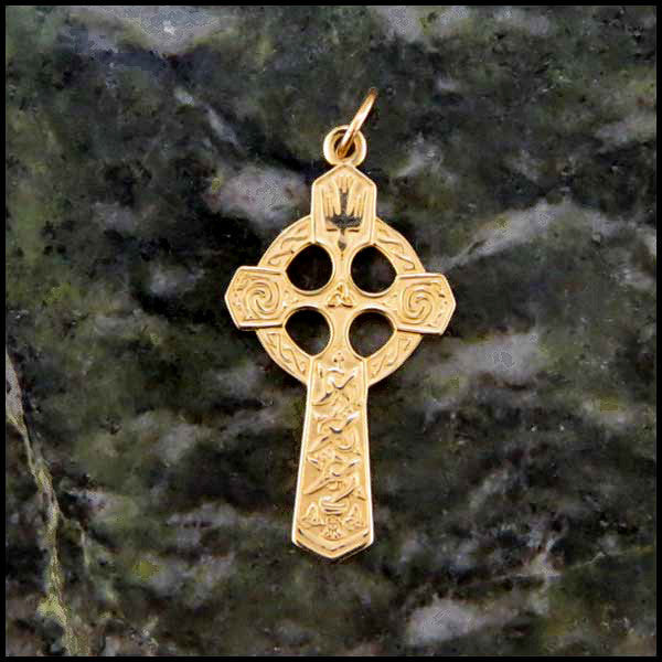 14K Gold Small Trinity Celtic Cross Pendant - Main Image