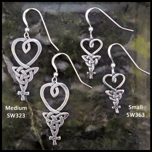 Celtic Drop An Teor earrings in Sterling Silver two sizes