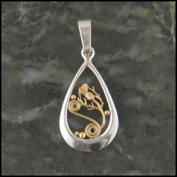 Celtic teardrop pendants in Sterling Silver and Gold