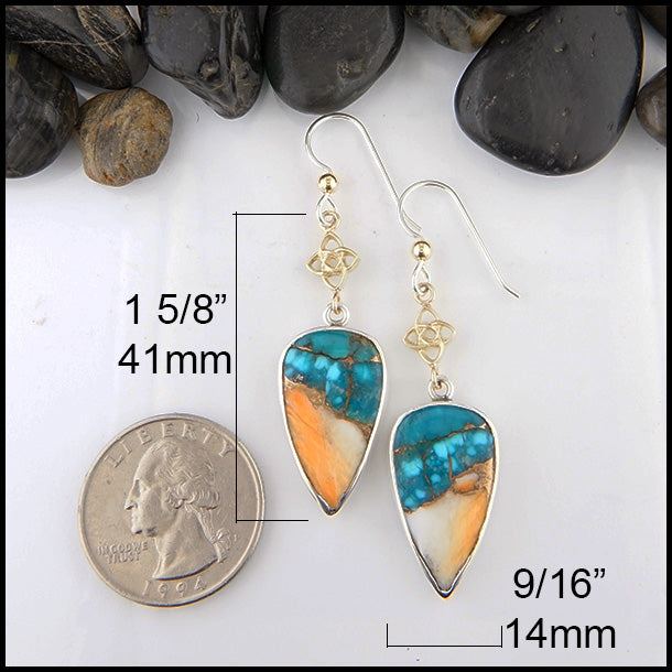Shoreline drop earrings measure 1 5/8" by 9/16"