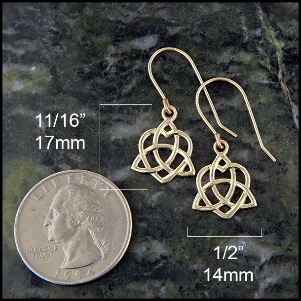 14K Celtic drop earrings