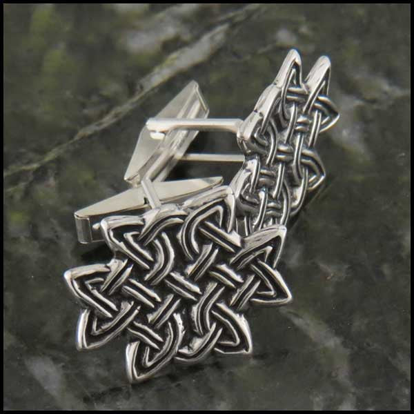 Men's Celtic Knot Jewelry Set, Cufflinks, Tie Bar or Tie Tac in Sterling Silver