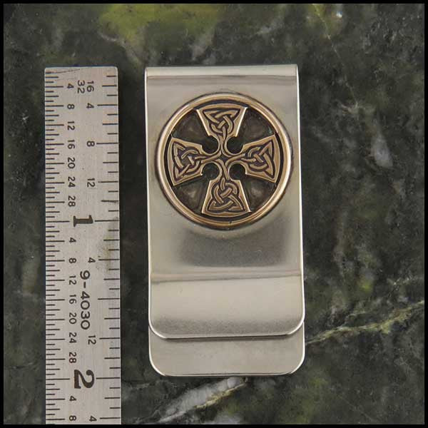 Medallion Celtic Cross Men's Jewelry Set in Sterling Silver and Bronze.