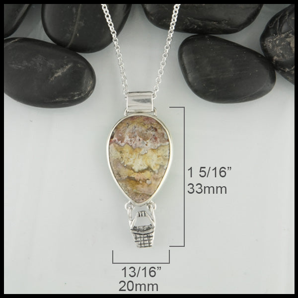 Hot Air Balloon Pendant measures 1 5/16" by 13/16"