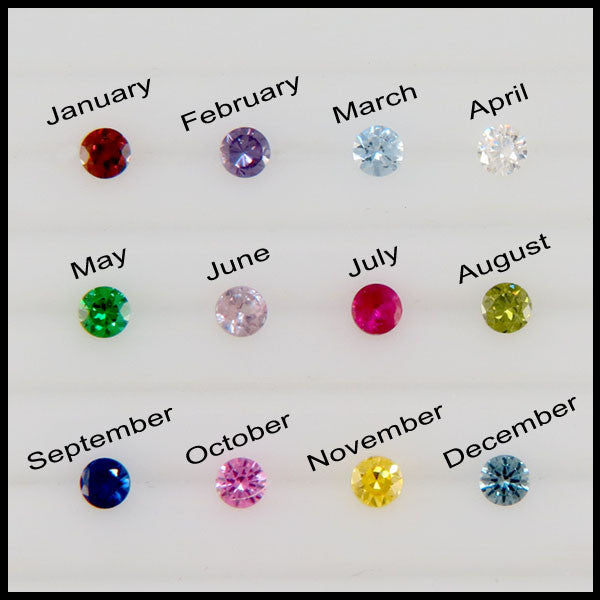 Simulated birthstones for family tree pendant
