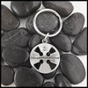 Personalized medallion cross key ring