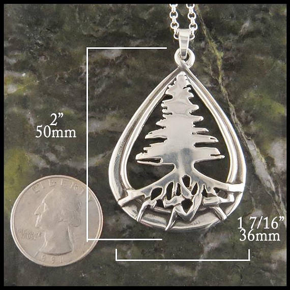 Celtic Pine Tree Pendant in Silver
