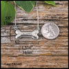 Large dog bone necklace in sterling silver