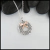 Celtic wreath with 14K rose bow