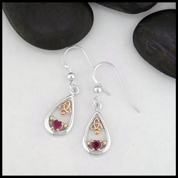 celtic ruby earrings