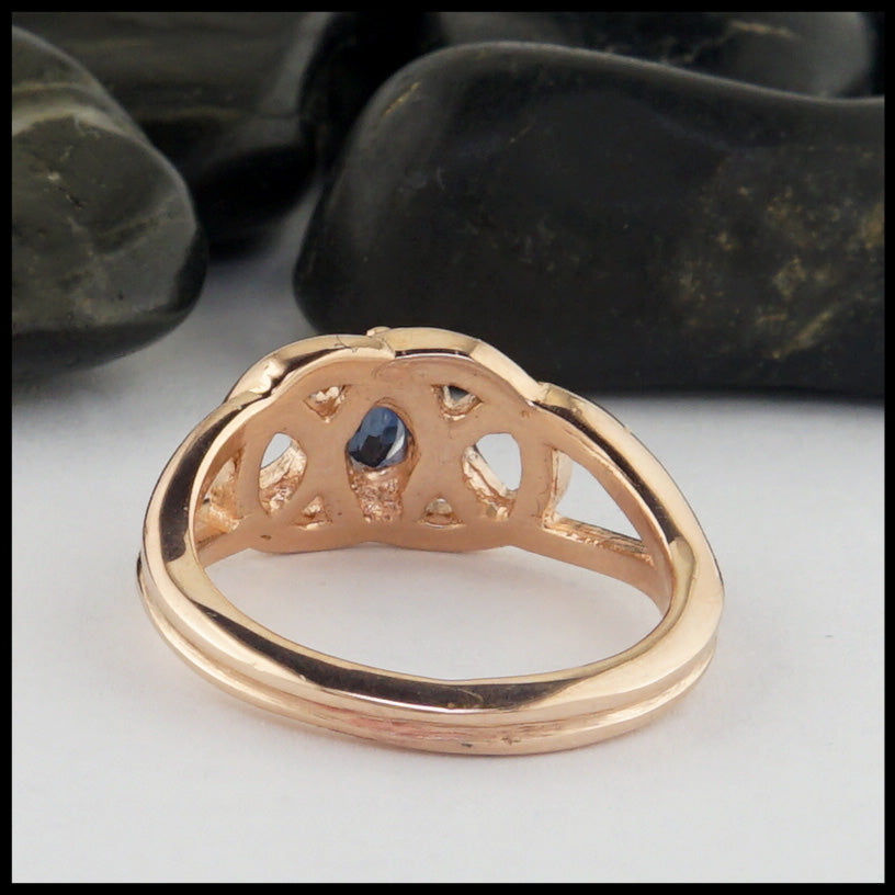 back of sapphire ring