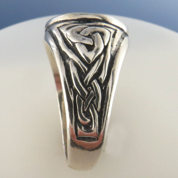 Profile view of Celtic Cross Sterling Silver Ring