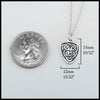 Shield Pendant measures 15mm 19/32" length 12mm 15/32" width