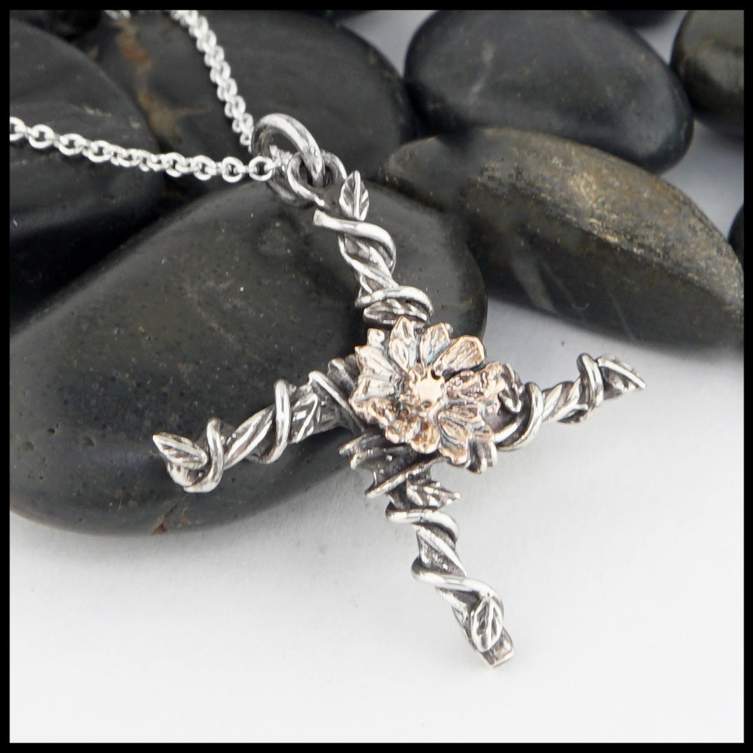Irish St. Brigid's Flower Cross in Silver and Rose Gold – Walker