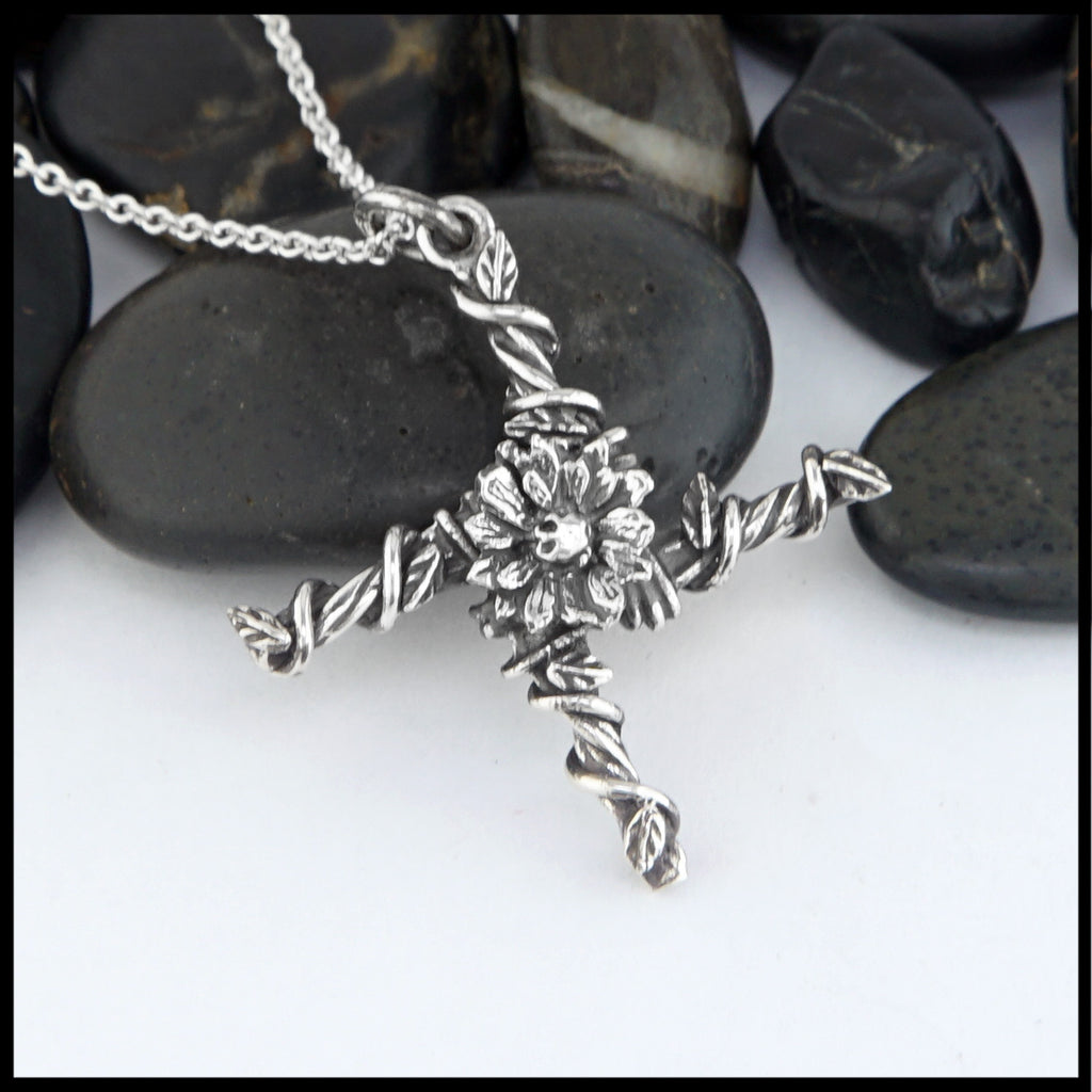 Large St. Brigid's Flower cross in silver